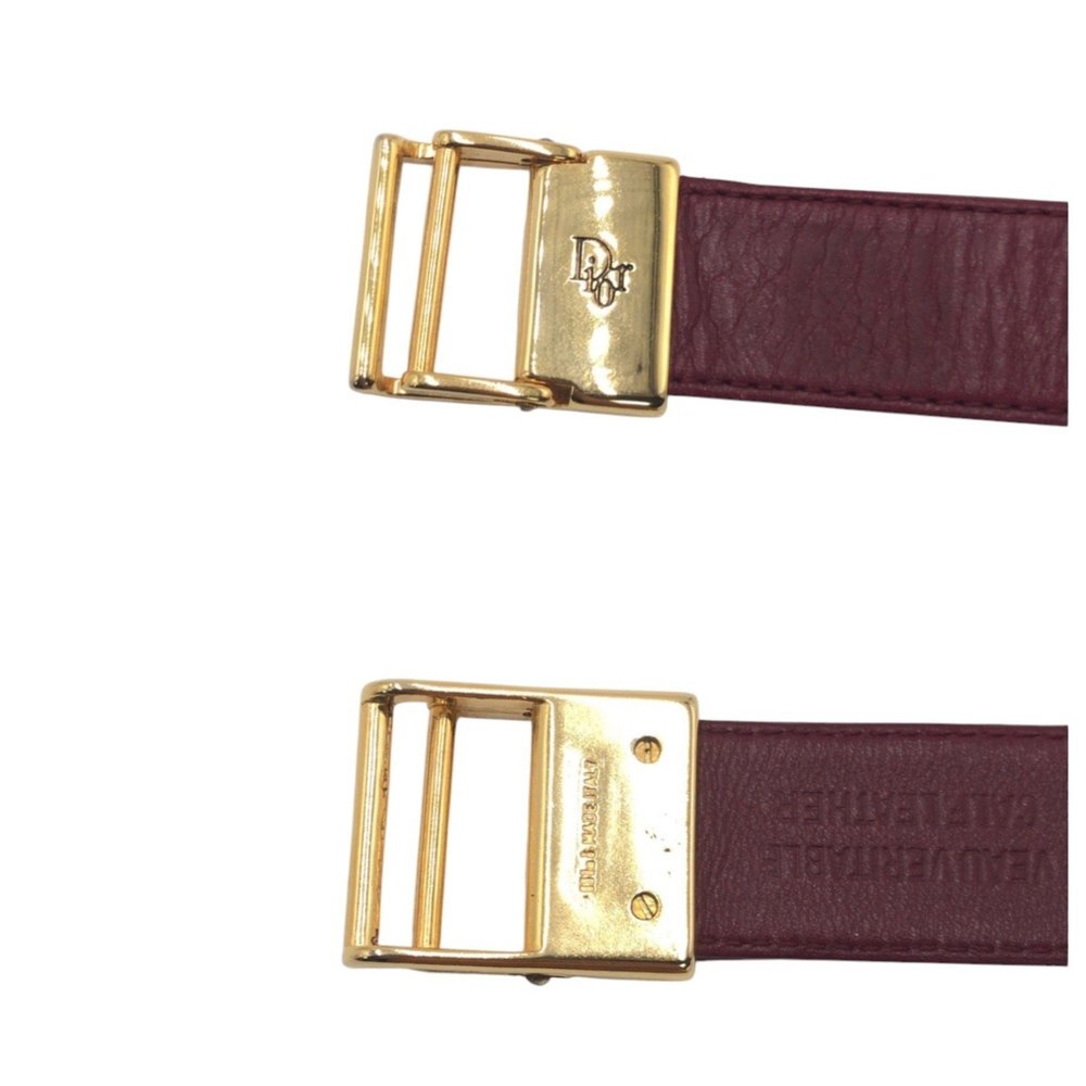 Christian Dior Vintage Red Gold Leather D9306 Belt for Women - Picture 3 of 5